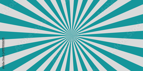 A vintage grunge sunburst background features a blue retro ray pattern with textured paper lines and colorful vector light beams for a stylish burst illustration backdrop