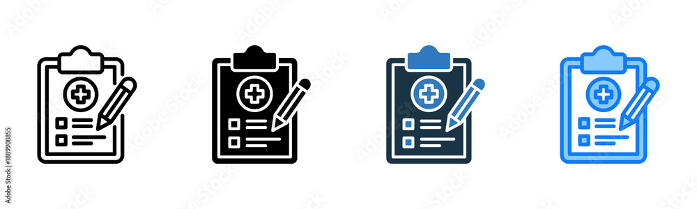 Fototapeta premium Healthcare Report icon multiple style