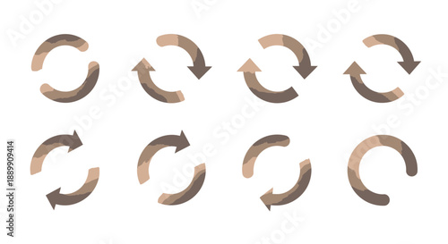 Recycling arrows icon set, circular motion