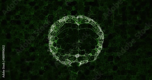 Animation of brain rotating over black background with math formulas