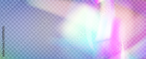 Rainbow Light Leak Prism. Iridescent Prism Background.  Camera Filter With Holographic Overlay, Blur Texture, And Fantasy Beam. Crystal  Light Leak Effect.