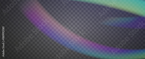 Iridescent Prism Background. Rainbow Light Leak Effect.  Shine Through A Filter Of Neon Streaks And Glitter In Aurora Colors. Iridescent Crystal Prism Background With Light.