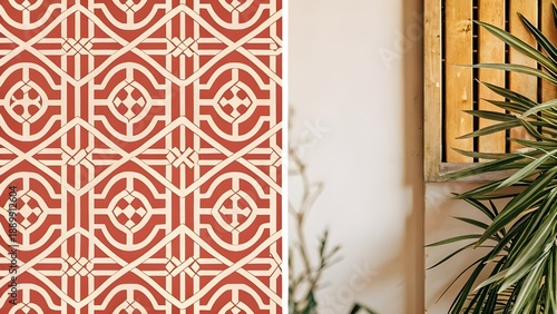 japanese style window with bamboo