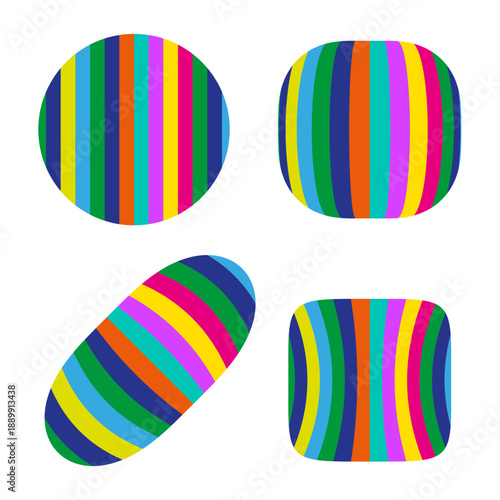Sophisticated striped icons. Extraordinary colorful symbol. Extraordinary Vector element. Extraordinary white background