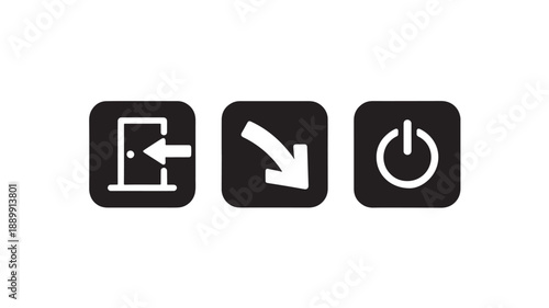Mobile device icons in minimalist design with white symbols on black background for user interface