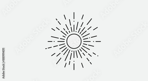 Elegant geometric sunshine burst design, a simple yet radiant symbol of positivity, light and