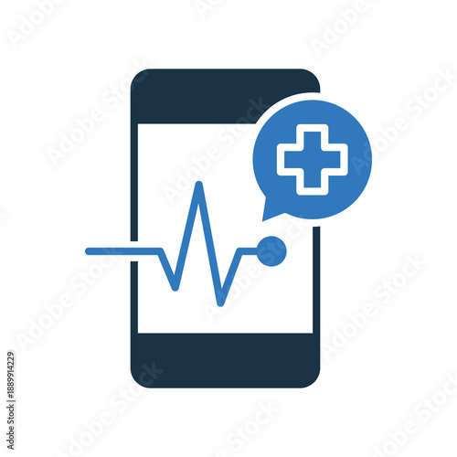 Mobile Healthcare mixed color icon