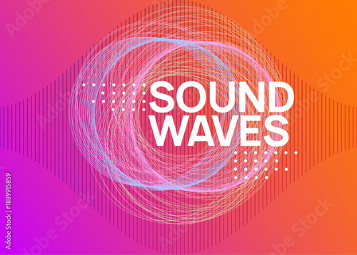 Party Poster. Techno Festival Template. Edm Flyer. Violet Fest Banner. Nightclub Radio Illustration. Trance Invite. Blue Sound Set. Green Party Poster