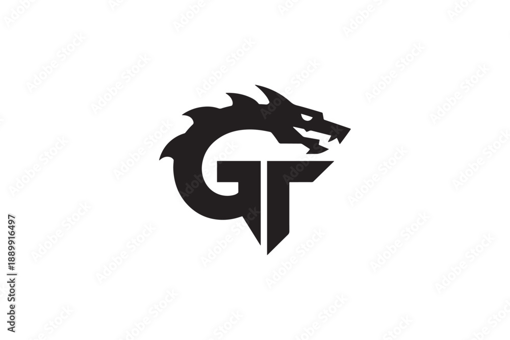 Fototapeta premium gt-logo-incorporates-a-dragons__36957_traced