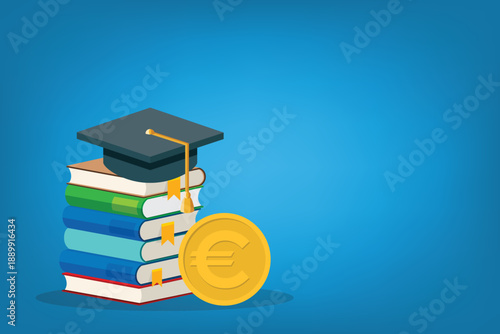 Student scholarship for college and university. Tuition fees for education, investment in scholarship concept	