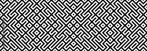 African Mexican seamless pattern. Maze tribal texture, Greek ethnic geometric wallpaper. Abstract aztec, boho or indian vintage backdrop, batik header. Carpet ikat geometric fabric. Vector background