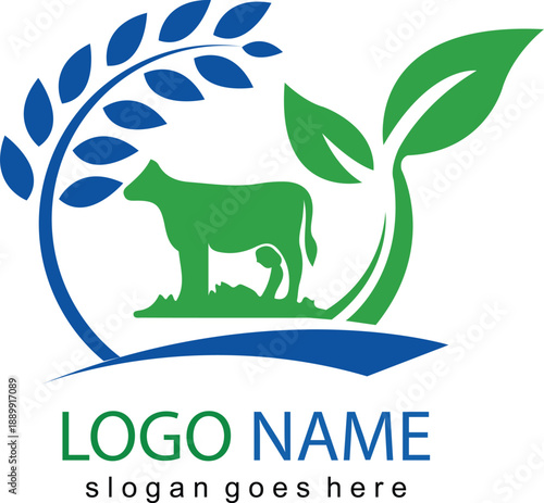 Dairy farm, cow logo .eps