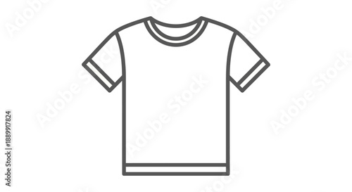Minimalist graphic representation of a classic t-shirt, perfect for fashion design concepts