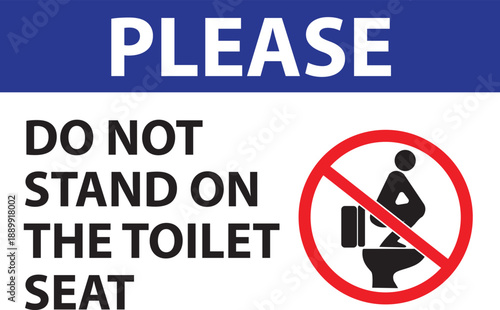 Do not stand on the toilet seat prohibition sign vector 4 .eps