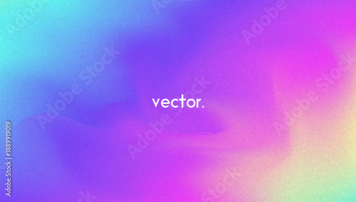 Noise Gradient Background. Abstract Grainy Bg In Pink, Purple And Blue Colors. Iridescent Hologram. Pearlescent Holographic Texture With Rainbow Foil. Liquid Paint Wave With Elegant Shine