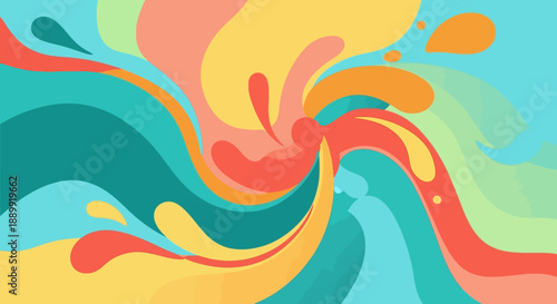 Abstract swirl illustration with flowing organic shapes and vibrant color palette