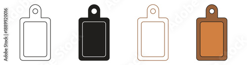 Cutting Board Icon Set Multiple Style Collection , Vector Illustration.