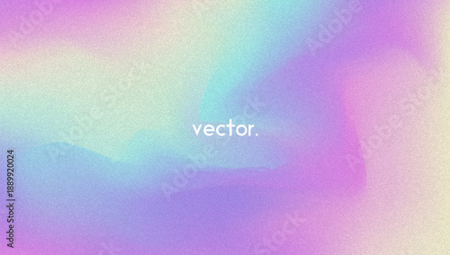 Noise Gradient Background. Abstract Grainy Bg In Pink, Purple And Blue Colors. Iridescent Hologram. Pearlescent Holographic Texture With Rainbow Foil. Trendy Metal Shape With Pastel Gradation