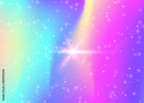 Girl Gradient. Purple Princess Hologram. Kawaii Background. Holographic Magical Invite. Pink Galaxy Pattern. Lilac Sparkles Invitation. Fairy Glitter. Dream Girl Gradient.