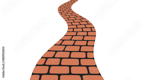 A winding brick road stretches out into the distance