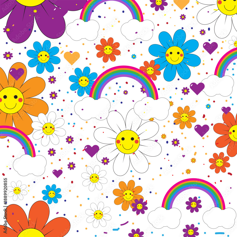 Naklejka premium seamless pattern with flowers