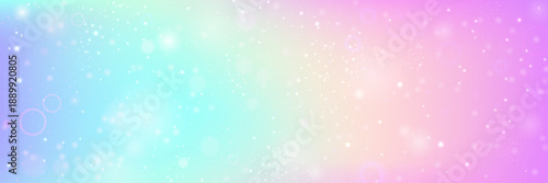 Rainbow Hologram. Pink Princess Background And Beautiful Fairy Gradient. Purple Magic Pattern. Watercolor Girl Design In A Light Mermaid Backdrop. Blue Rainbow Hologram.