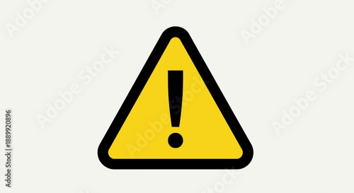 Yellow triangular sign with a bold exclamation mark signifying alert and caution