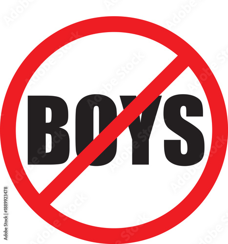 No boys allow sign, boys not allowed sign, symbol .eps