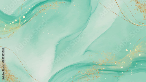 Soft ethereal watercolor background with delicate gold swirls and sparkles, perfect for elegant designs