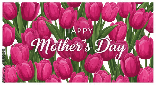 Celebrating Mother's Day with Vibrant Pink Tulips in a Floral Arrangement