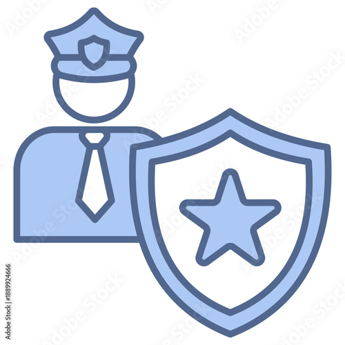 Security Officer Blue Icon