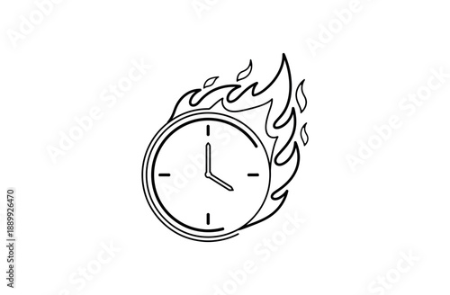 Burning clock symbolizing urgency and deadline