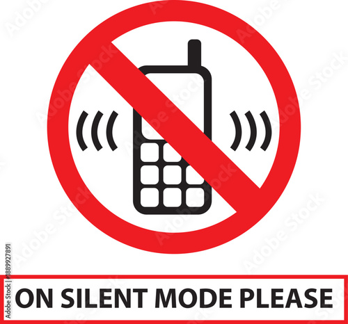 Phone on silent mode sign, mobile, phone prohibition sign symbol. 2 eps.eps