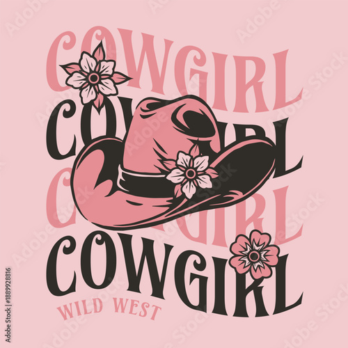 Cowgirl hat with flowers