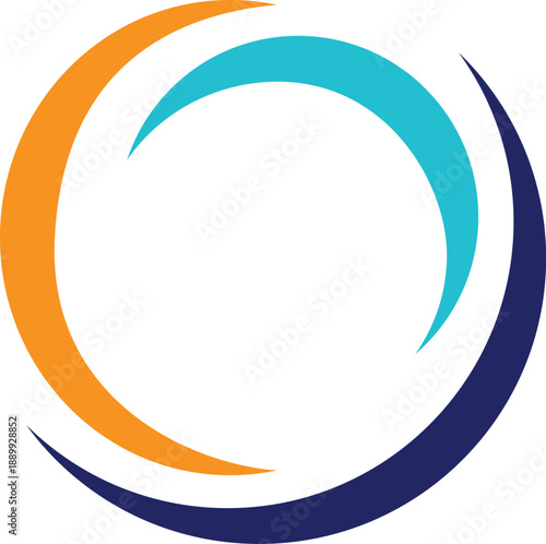 Dynamic Three-Color Abstract Circular Logo