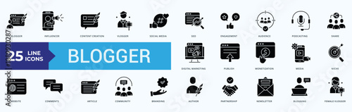 Blogger Glyph Icon Pack