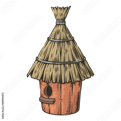 Honey hive with straw roof