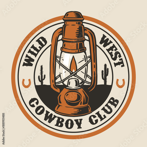 Wild west cowboy club lantern