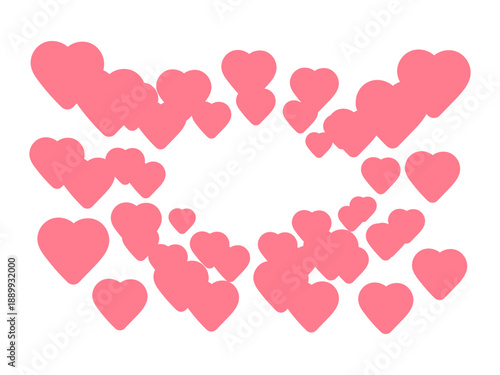 ピンク色のハートフレーム　バレンタインデー　イラスト