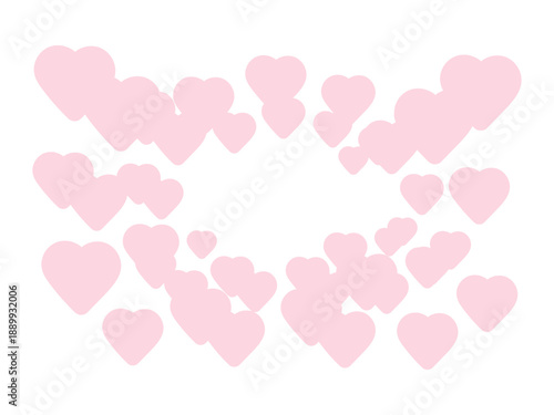 薄ピンク色のハートフレーム　バレンタインデー　イラスト
