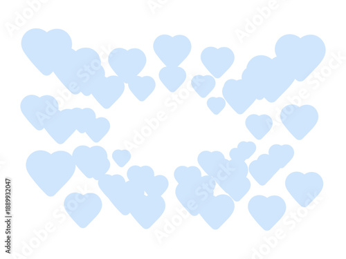 水色のハートフレーム　バレンタインデー　イラスト