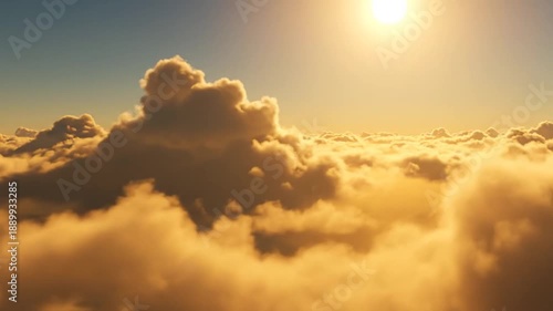 Sun Shining Through Clouds in Sky.