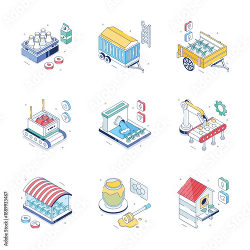 Take a look at this amazing isometric illustration set of smart agriculture and farming