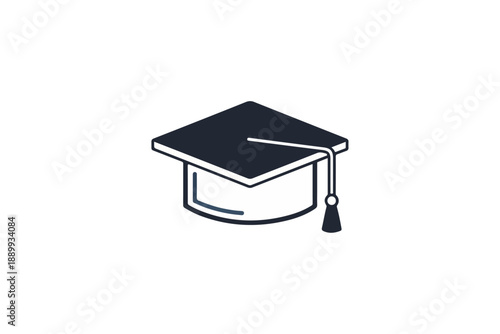 Academic cap icon isolated on black background education symbol