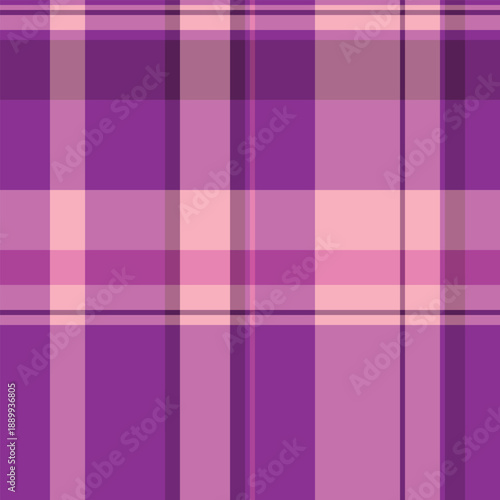 Pajamas seamless plaid fabric, variation pattern texture tartan. Fashionable vector background textile check in pink and purple colors.