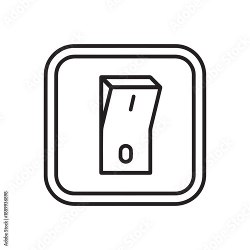 Electric switch icon. Indoor wall mount on off light or power switch symbol. Adjustable stroke width.
