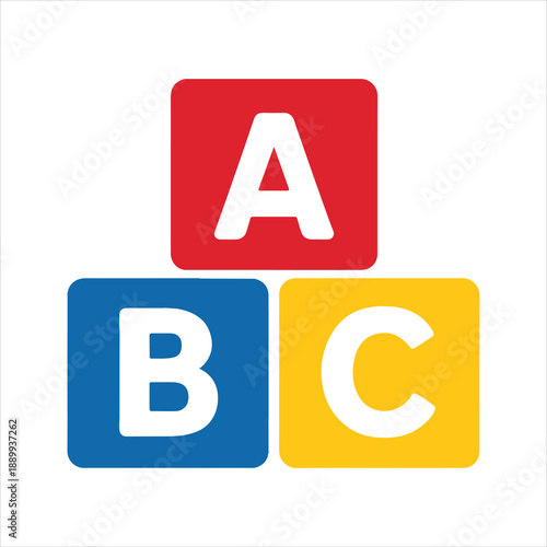 Alphabet Blocks A B C illustration, Kids toy clipart, Playtime Digital File, Children Game Toy Art