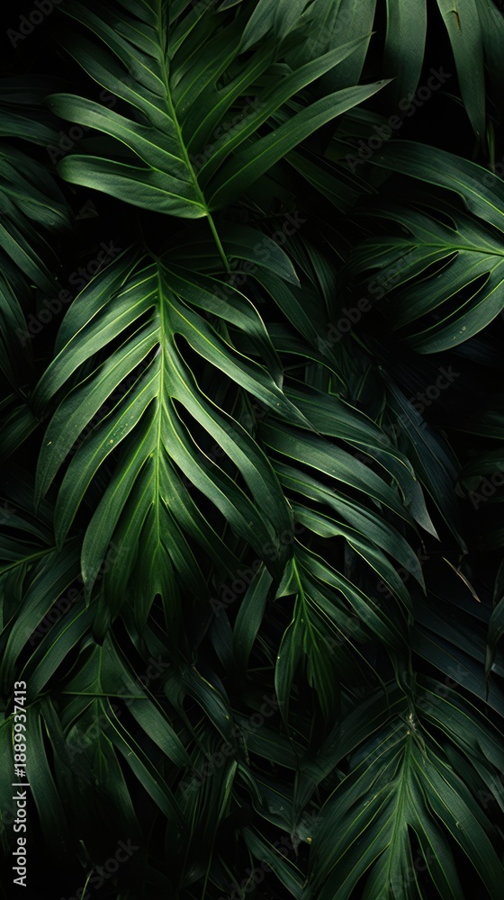 Fototapeta premium Tropical leaves wallpaper outdoors tropics nature.