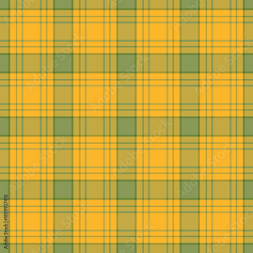 Screen vector seamless textile, velvet tartan check fabric. Female background plaid texture pattern in yellow and lime colors.