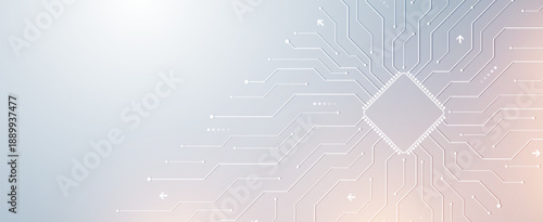 Motherboard technology circuit board background texture design. Creative idea AI banner concept for internet technology. Digital motherboard concept for poster, cover, banner, header, web template